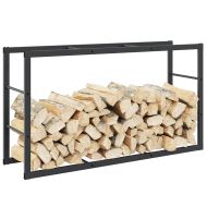 Стойка за дърва за огрев черна 110x30x61 cm стомана