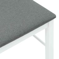 Трапезни столове с възглавници 2 бр Бяла масивна дървесина гума