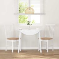 Трапезни столове с възглавници 2 бр Бяла масивна дървесина гума