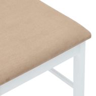 Трапезни столове с възглавници 2 бр Бяла масивна дървесина гума