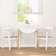 трапезни столове 2 бр. бяла масивна дървесина гума