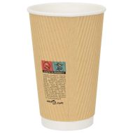 Хартиени чаши за кафе 500 бр. 16oz 400ml Кафяво