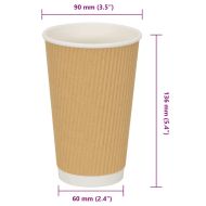 Хартиени чаши за кафе 500 бр. 16oz 400ml Кафяво