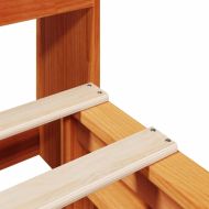 Легло с етажерка за книги, без матрак, 135x190 см, дърво масив