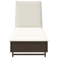 Шезлонг с колелца и шалте кафяв полиратан