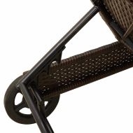 Шезлонг с колелца и шалте кафяв полиратан