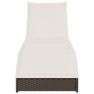 Сгъваем шезлонг с възглавница и място за съхранение Кафяв