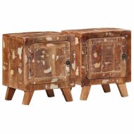 Нощно шкафче 2 бр. 40x32x46 см Масивна дървесина Възстановена