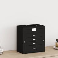 Кутия за бижута 5-слойна с огледало заключваща се черна