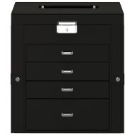 Кутия за бижута 5-слойна с огледало заключваща се черна