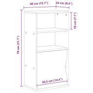 Страничен шкаф ODDA White 40x24x79 cm Масивна дървесина Бор