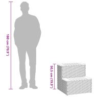 Стъпало за джакузи Beige 50x50x50,5 cm Поли ратан