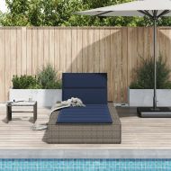 Шезлонг с плаваща възглавница Grey Poly Rattan