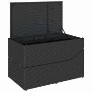 Сгъваем шезлонг с възглавница и място за съхранение Черен