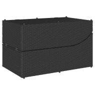 Сгъваем шезлонг с възглавница и място за съхранение Черен