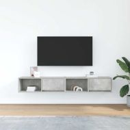 ТВ шкафове 2 бр бетонно сиви 80x31x25,5 см инженерно дърво