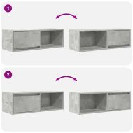ТВ шкафове 2 бр бетонно сиви 80x31x25,5 см инженерно дърво