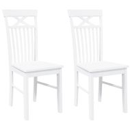 трапезни столове 2 бр. бяла масивна дървесина гума