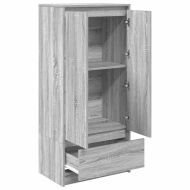 Шкаф с чекмеджета, сив сонома 55,5x34x119,5 см, инженерно дърво