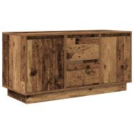 ТВ шкаф с LED осветление, старо дърво, 100x41x50 см