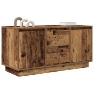 ТВ шкаф с LED осветление, старо дърво, 100x41x50 см