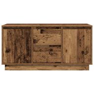 ТВ шкаф с LED осветление, старо дърво, 100x41x50 см