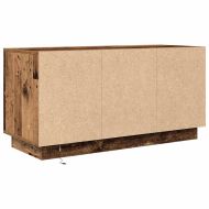 ТВ шкаф с LED осветление, старо дърво, 100x41x50 см