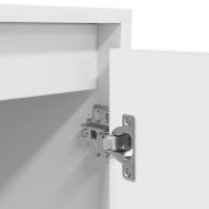 ТВ шкаф с LED осветление, бял, 160,5x41x50 см