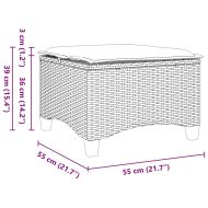 Градински табуретки с възглавници 2 бр. бежови 55x55x36 cm