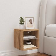 Стенен шкаф за телевизор с LED осветление Artisan Oak