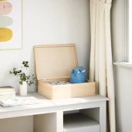 Дървена кутия с капак 40x30x13 cm масивна дървесина бор