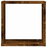 Стенни кубични рафтове 2 бр. опушен дъб 30x15x30 cм