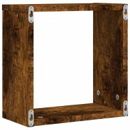 Стенни кубични рафтове 2 бр. опушен дъб 30x15x30 cм