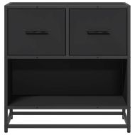 Нощно шкафче черен 60x31x60 cм Изработена дървесина и метал
