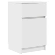 Нощно шкафче, Бяло, 39x35x65 см, инженерно дърво