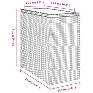 Градинска маса със стъклен плот kафяв 58x27,5x55 см полиратан