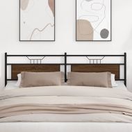 Резервна табла за легло, кафяв дъб, 193 см, инженерно дърво и стомана