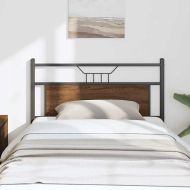 Резервна табла за легло Кафяв дъб 107 cm Изработена дървесина и стомана