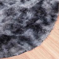 Шаги килим с дълъг косъм, NAVARRA, тъмно сив, 120x120 см