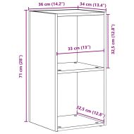 LP Кутия за съхранение Черен дъб 71x34x36cm Инженерна дървесина