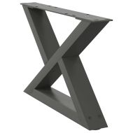 Крака за масичка за кафе, 2 бр., антрацит, 60x(30-31,3) см, стомана