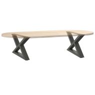 Крака за масичка за кафе, 2 бр., антрацит, 60x(30-31,3) см, стомана