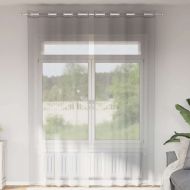 Пердета от воал с втулки, 2 бр, светлосиво, 140x300 см