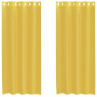 Пердета от воал с втулки, 2 бр, жълто