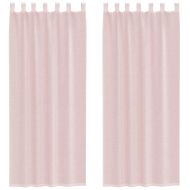 Пердета от воал с прът джобове, 2 бр, светлорозово