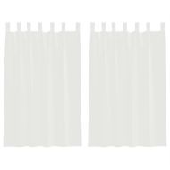 Пердета от воал с прът джобове, 2 бр, бяло