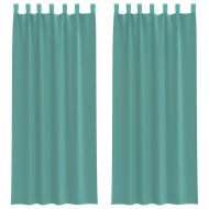 Пердета от воал с прът джобове, 2 бр, тюркоаз