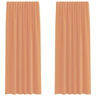 Воалени завеси с примки, 2 бр, tеракота, 140x245 см