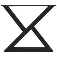 Крака за масичка за кафе, 2 бр., черни, 60 x (42-43,3) см, стомана