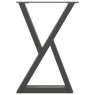 Крака за трапезна маса, 2 бр., антрацит, 60x(72-73,3) см, стомана